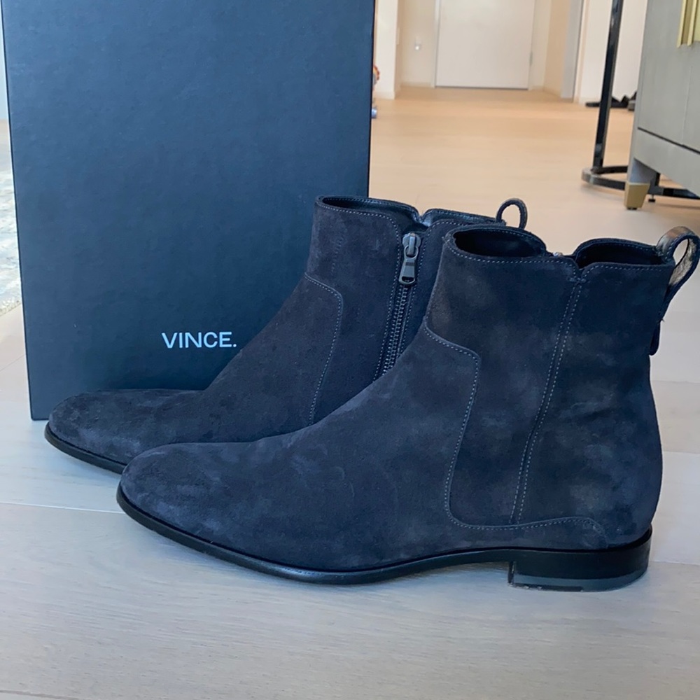 Vince Andes Black Suede Boots